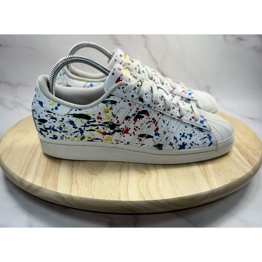 adidas Superstar Splashes Splatter and Drips Paint White S42582‎ Men’s Size 6